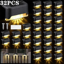 Axyaa Solar Deck Lights: 32-Pack LED Waterproof Outdoor Step Lights for Railing, Stairs, Yard, Pathway.