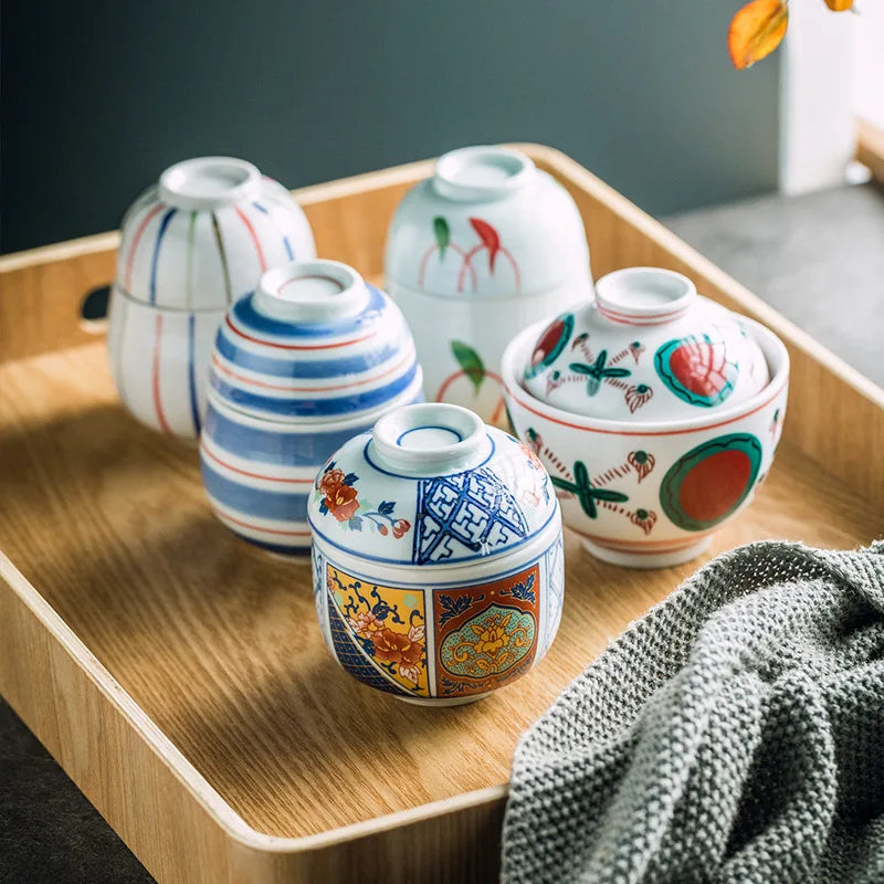 Axya Ceramic Stew Pot with Cover Bowl for Dessert & Soup - Hotel Commercial Grade