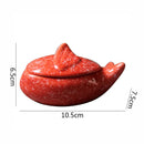 Axyaa Red Ceramic Dessert Bowl Set - Retro Molecular Cuisine Tableware for Snacks, Appetizers