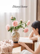 Axyaa Hand Painted Ceramic Vase | Luxury Jingdezhen Pottery | Hydroponic Flower Arrangement