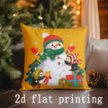 Axyaa Christmas Animal & Snowman Pillowcases - Cute Sofa Bedroom Car Cushion Cover