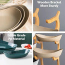 Axyaa 2/3 Layer Wooden Dinnerware Set - Partitioned Fruit Bowl, Candy Trays, Salad Bowl
