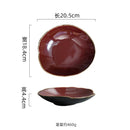 Axyaa Flame-Killed Ceramic Irregular Plate Restaurant Sushi Salad Pasta Molecular Cuisine Tableware