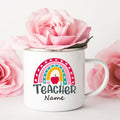 Axyaa Personalized Enamel Mug | Retro Coffee Cup for Teachers & Gifts