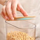 Axyaa Clear Storage Jars with Wood Lid, Airtight Food Container for Kitchen Organization