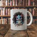 Axyaa Dino Hedgehog Ceramic Mug: Cute 3D Kids' Birthday Gift Cup