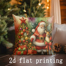 Axyaa Christmas Tree & Santa Pattern Pillow Covers - Sofa Bedroom Car Cushion Cover