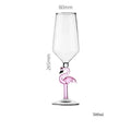 Axyaa Pink Flamingo Stem Goblet Champagne Martini Glass for Bar Party