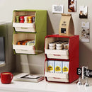 Axyaa Desktop Tea & Coffee Storage Organizer Bin with Clear Drawers
