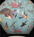 Axyaa Antique Ceramic Flower Vase with Birds and Phoenixes - Home Decor for Living Room