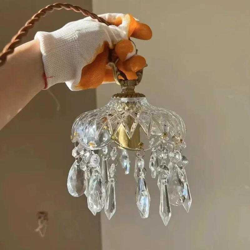 Axyaa Nordic Luxury Crystal Pendant Lamp for Bedroom, Kitchen, and Dining Room
