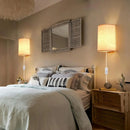 Axyaa Stepped Color Wall Lamp Set for Bedrooms, On/Off Switch, Linen Fabric