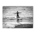 Axyaa Surfboard Coastal Wall Art Canvas - Black and White Beach Posters