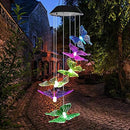 Axyaa Solar Butterfly Wind Chimes - Color Changing LED Outdoor Lights