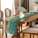 Axyaa Christmas Santa Table Runner - Washable Dining Cloth for Home Decoration