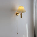 Axyaa White Umbrella Gold Copper LED Wall Lights - Luxury Bedroom Decor