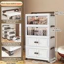 Axyaa 3-5 Tier Storage Cart - Wide Foldable Rolling Cabinet for Home Organization