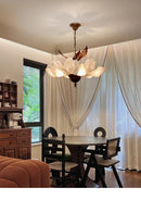 Axyaa French Flower Pendant Light, Retro American Petal Lighting
