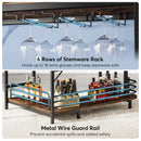 Axyaa L-Shaped Home Bar Unit with Storage Shelves and Wine Glasses Holder