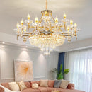 Axyaa Luxury Crystal Chandelier for European-Style Living Room, Bedroom, and Stairwell