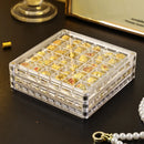 Axyaa Golden Bead Acrylic Storage Box: Jewelry Organizer & Display Case