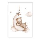 Axyaa Sun Rainbow Bear Canvas Wall Art Poster, Nursery Decor, Kids Room Decoration