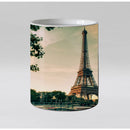 Axyaa Eiffel Tower Heat Reveal Ceramic Coffee Mug, Color Changing Magic Tea Cup, 11oz