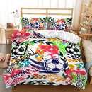 Axyaa Kids Soccer Duvet Cover Set - Queen Size Sports Bedding for Boys Girls