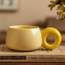 Axyaa Cream Ceramic Mug: Lovers Coffee Cup, Latte Mug, Office & Home Decoration