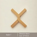 Axyaa Minimal Wood X-Type Pot Mat, Easy to Clean Insulation Mat