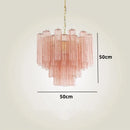 Axyaa Pink Glass Tube Chandelier - Modern Living Room Kitchen Dining Hanging Lamps