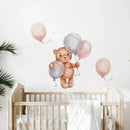 Axyaa Brown Bear Wall Stickers Kids Room Decoration Nordic Animals Decal