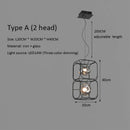 Axyaa Nordic Iron Glass Chandelier Industrial Style Simple Square Living Room Light