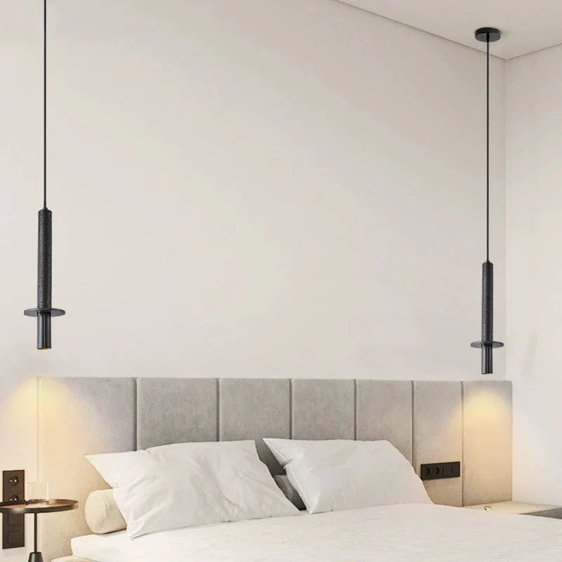 Axya Yellow Black Stone LED Pendant Chandelier - Modern Nordic Bedroom Ceiling Light