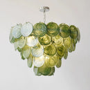 Axyaa Modern Blackish Green Glass Art Chandelier - Colorized Glass Lampshade Kitchen Island Lighting