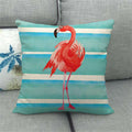 Flamingo Striped Animal Pillow Case for Living Room Sofa by Axyaa
