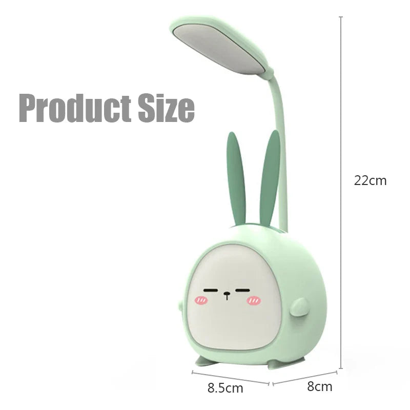 Axyaa Cartoon LED Desk Lamp: Rechargeable, Eye-Caring, Colorful Night Light for Study & Bedroom