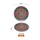 Axyaa Bohemian Ceramic Large Steak Plate for Home and Restaurant