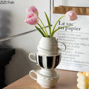 Axyaa Tea Cup Porcelain Vase for Table Decoration and Flower Arrangement