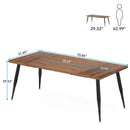 Axyaa Rustic Industrial Dining Table, Spacious for 6-8, Sturdy Metal Legs, Modern Faux Wood