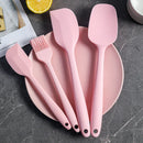 Silicone Cake Scraper Set by Axyaa: Non-Stick Spatula Mixer & Brush Baking Tools