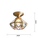 Axyaa Vintage Glass LED Ceiling Lights for Living Room, American Copper Finish