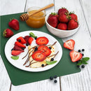 Axyaa Green Leather Placemats Set for Dining Table - Reversible & Wipeable
