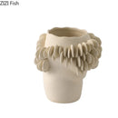 Axyaa Ceramic Wreath Edge Vase for Floral Arrangement and Room Decoration