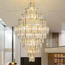 Axyaa Rotating Crystal Chandelier: Luxury Stair Light for Duplex Villas