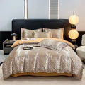 Axyaa High-Count Silky AB Jacquard European Four-Piece Bed Sheet