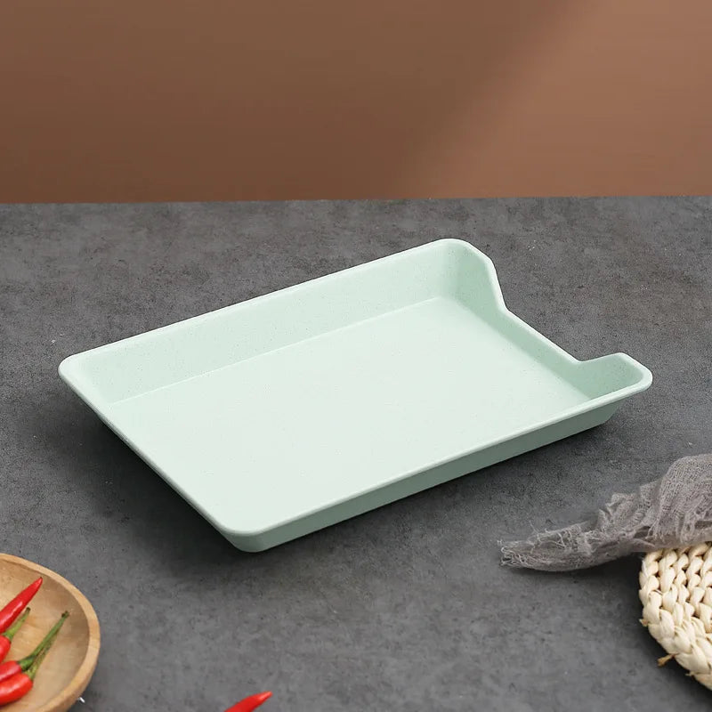 Axyaa Wheat Straw BBQ Tray: Large Capacity, Korean Style Dining Tray