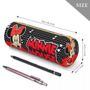 Axyaa Mickey Minnie Leather Pencil Case: Big Capacity School Supplies Pen Box