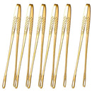 Axyaa Stainless Steel BBQ Grill Tongs Set - 6pcs Kitchen Cooking Utensils