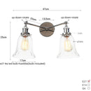 Axyaa 2-Head LED Wall Sconce Industrial Iron Glass Retro Stair Light Fixtures
